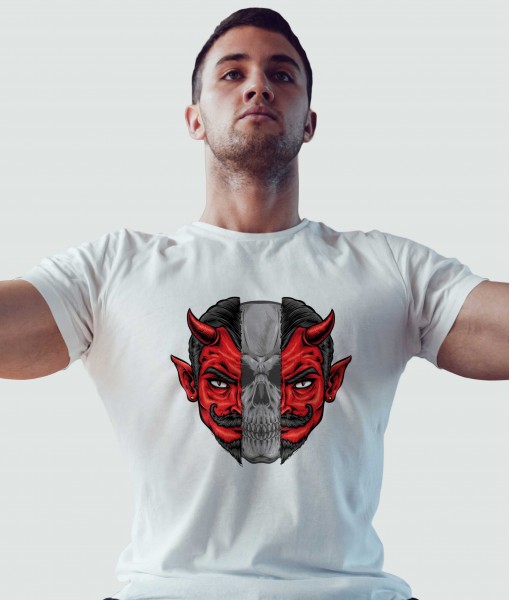 Мъжка тениска с щампа Готика Skull and devil - TShirtArtShop.com
